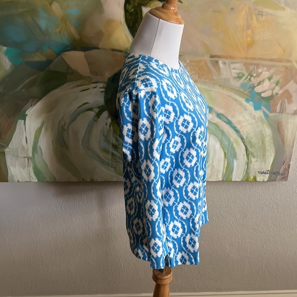 J. McLaughlin Wavesong Tee NEW with tags - medium blue white - Picture 5 of 16